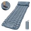 Outdoor Camping Sleeping Pad Inflatable Mattress With Pillows Ultralight Air Mat Built-in Inflator Pump For Travel Hiking